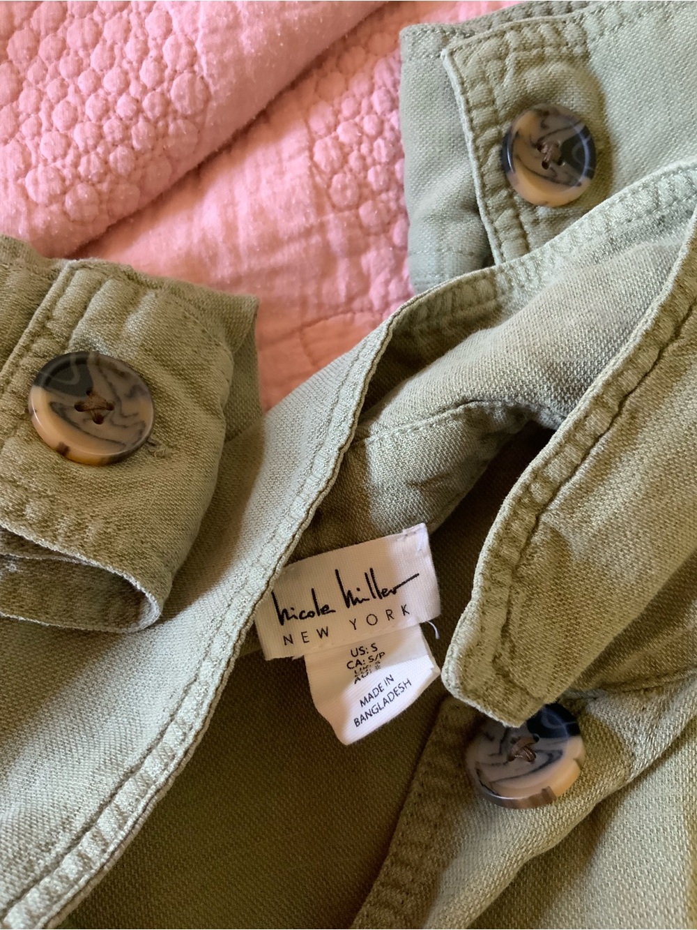 Nicole Miller Olive Green Utility Jacket - Picture 4 of 5